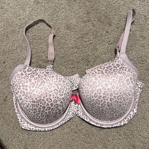 Victoria's Secret Gray Leopard Print Bra34D